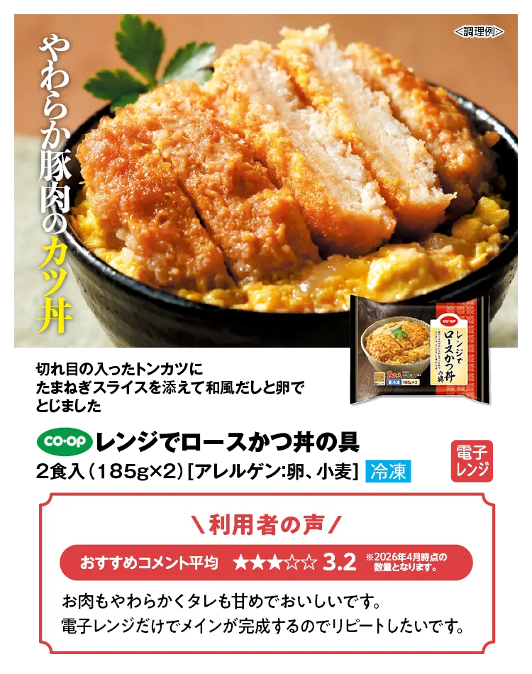 レンジでロースかつ丼の具